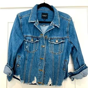 Liverpool distressed denim jacket in a size Large